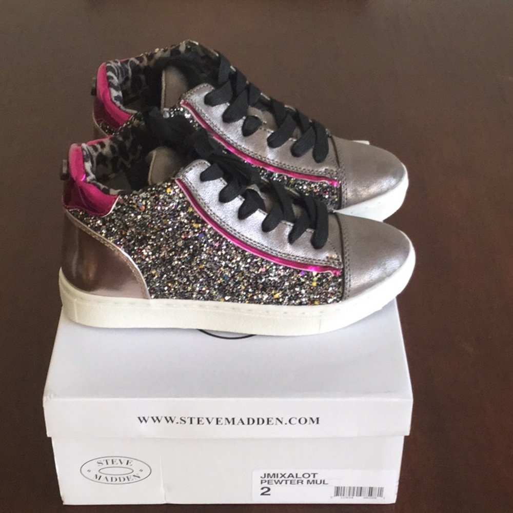 Steve Madden high-top sneakers.